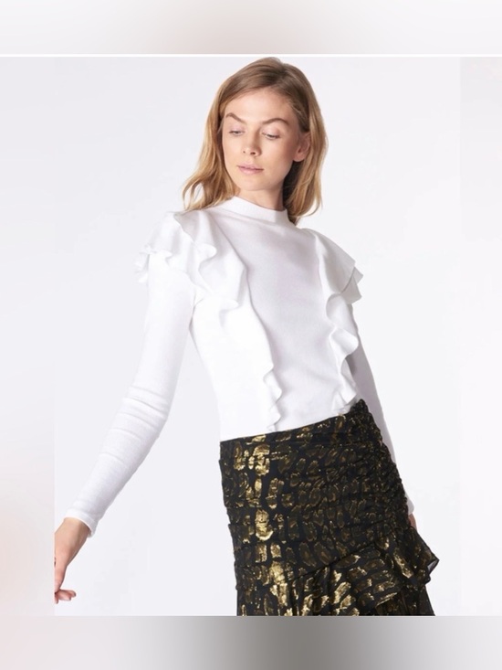 Veronica Beard Tops - VERONICA BEARD Dawson top white Sz S long sleeve